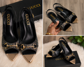 Elegant Black Rhinestone Slingback Heels | Chic Evening & Party Shoes